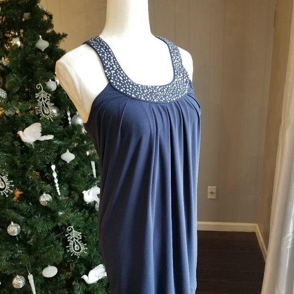 Sleeveless navy blue top - Picture 3 of 7